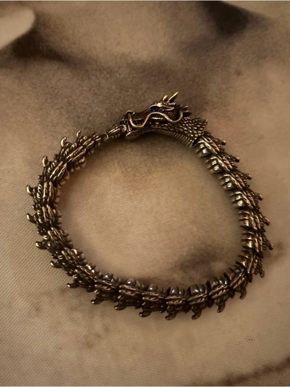 Silver Dragon-Head Women's Bracelet - Elegant Mythical Jewelry